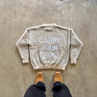 Pull en mohair pour homme, mélange de fourrure polaire, coupe oversize, manches longues, imprimé numérique, col rond, fabrication sur mesure OEM