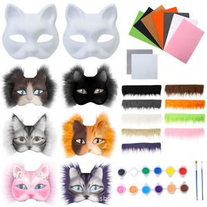 Vetores de Máscara De Gato Máscara De Máscara Infantil e mais imagens de Fantasia - Disfarce