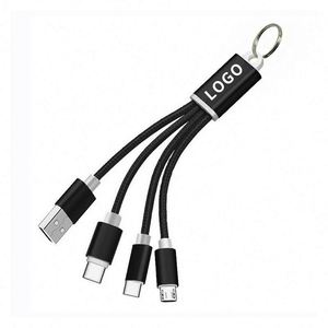 ชุดของขวัญธุรกิจส่งเสริมการขาย สายชาร์จพวงกุญแจ 3-in-1 5V/2A พร้อมสาย USB พิมพ์โลโก้ส่วนตัวตามสั่ง สำหรับผู้ชายและผู้หญิง - Product Image 1