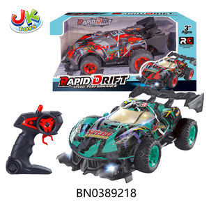 Игрушка-машинка Jacko Toys: высокоскоростная радиоуправляемая гоночная машинка 2.4G для детей, новый корпус из ПВХ и светящиеся элементы из смолы, с пультом управления - Product Image 1