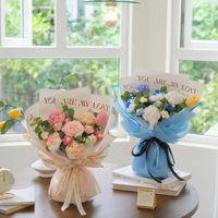 Buket Bunga Rajut Seri Valentine Lintas Negara, Mawar Rajut Buatan Tangan, Gerbera Rajut, Bunga Awet