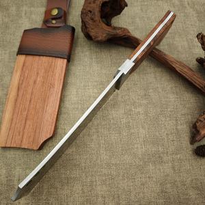 Cuchillo Táctico de Supervivencia Personalizable Pioneer HK, Mango de Madera, Hoja Recta de Acero Inoxidable, para Caza - Product Image 3