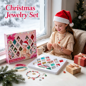 Kids Christmas DIY Beaded Jewelry Making Kit Handmade Bracelet Necklace Craft Set Creative Toy Holiday <strong>Gift</strong> <strong>for</strong> <strong>Little</strong> <strong>Girls</strong> - Product Image 3