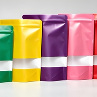 Sacs refermables personnalisés 9x14cm en PE BOPP recyclable avec fenêtre, pour emballage alimentaire (Biltong/Bœuf séché)