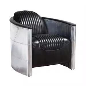Silla de cuero Industrial Vintage marrón directa de fábrica hecha a mano para silla de ocio de aviador para muebles de habitación de cigarros Venta Directa - Product Image 2