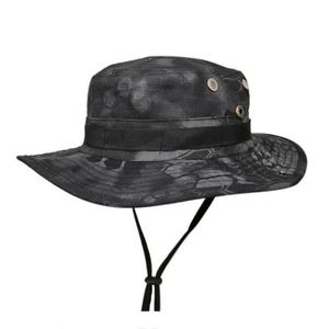 Sombreros de safari de ala ancha con protección UV para el sol de verano, sombreros tipo bucket, sombreros de pesca de malla con estampado de camuflaje - Product Image 1