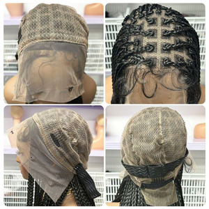 Perruque <span class=keywords><strong>tress</strong></span>ée sans nœuds de 18 à 36 pouces avec cheveux de bébé, perruque longue <span class=keywords><strong>tress</strong></span>ée en dentelle complète, ligne de cheveux naturelle, pour femmes noires - Product Image 5