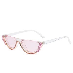 Luxury Women's Vintage Half-Frame Moon Rhinestone Sunglasses Fashion Diamond Encrusted UV400 Sunglasses for Party Daily - Product Image 5