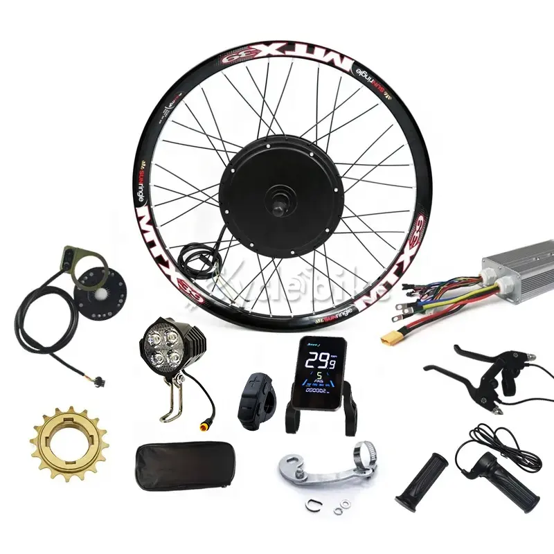 Kit de conversión de bicicleta eléctrica, rueda de motor de 5000w, con pantalla colorida, a la venta