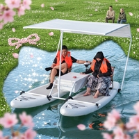 Catamaran gonflable en PVC le plus vendu, conception à double pédale pour les activités nautiques familiales et de pêche