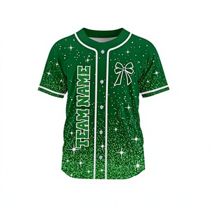 เสื้อเบสบอลแบบซับลิเมชั่นสั่งทำพิเศษ ดีไซน์โบว์ แขนสั้น ระบายอากาศได้ดี โพลีเอสเตอร์ ชื่อทีมสั่งทำได้ ชุดกีฬาสำหรับผู้ใหญ่แบบยูนิเซ็กซ์ - Product Image 1