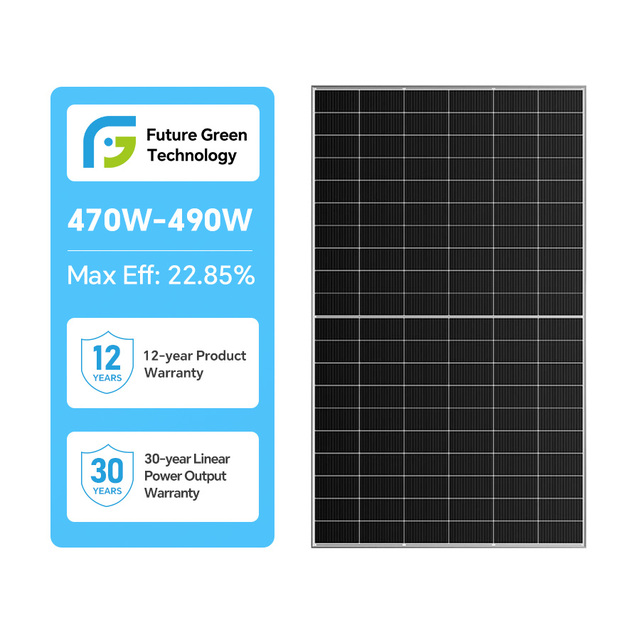 China Manufacturer BIFACIAL Half Cut 120 Cells 470W-490W Solar Mono Panels