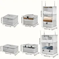 Sac de rangement de voyage pliable en tissu Oxford pour l'extérieur, grande capacité, organisateur de vêtements multifonctionnel pour chambre et dortoir
