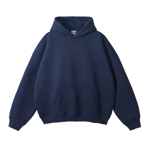 Sudadera con capucha de algodón en blanco liso con logotipo bordado personalizado de alta calidad para hombre - Product Image 3