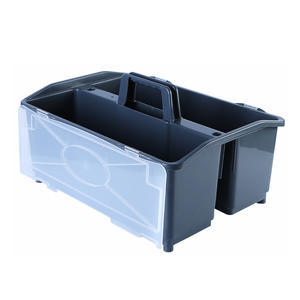 Plastic Storage Tray Tote- Versatile Multiuse Caddy with Attached Portable Handle to Organize and Carry Tools