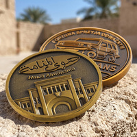 Pièce de monnaie commémorative personnalisée en alliage de zinc avec logo 3D en relief, script arabe, pièce en laiton pour le tourisme, souvenir de bureau