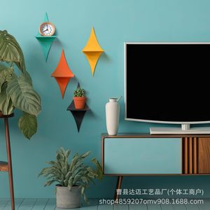 Diamond <b>Wall</b> <b>Shelf</b> Geometric Floating <b>Shelf</b> For Plants And Decor <b>Wall</b> <b>Mounted</b> Type Single Piece Or Four Piece Set - Product Image 4