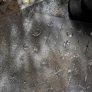 Autocollant pour ongles en or 5D, lune/étoile, bronzage, autocollant pour ongles en laser, étoile, lune, croix, design, autocollant pour ongles en or et argent, autocollant auto-adhésif - Product Image 6