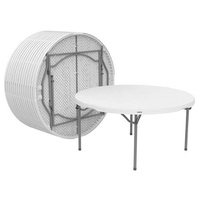 Outdoor 8-10 Sitzplätze Weißer 60 Zoll HDPE Kunststoff Esstisch Bankett 5 Fuß Runder Klapptisch für Veranstaltungen