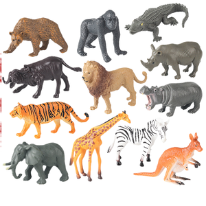 Los mini modelos de animales transfronterizos yxs simulan leones, tigres, hipopótamos, canguros, rinocerontes, orangutanes, elefantes <span class=keywords><strong>y</strong></span> cocodrilos realistas. - Product Image 1