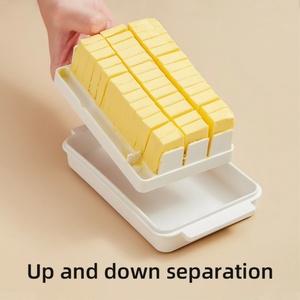 <b>Food</b> Keeper Butter Cutter <b>Container</b> with Lids Dishwasher Safe Rectangular Cheese Slice Storage Box Butter Divider Storage Box - Product Image 6