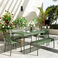 Nordique Populaire Moderne Commercial Bar En Acier Balcon Café Restaurant Table Chaise En Plein Air Table À Manger