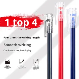 2025 trasparente penna Gel 0.5mm esame ago penna a sfera studente cancelleria blu rosso fatto di plastica all'ingrosso - Product Image 1