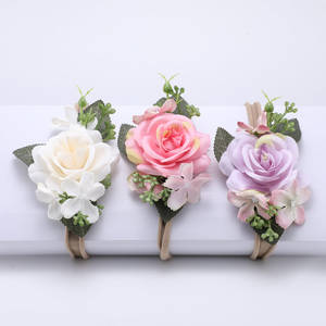 Fasce per <span class=keywords><strong>capelli</strong></span> floreali artificiali belle fasce per <span class=keywords><strong>capelli</strong></span> elastiche in Nylon - Product Image 4