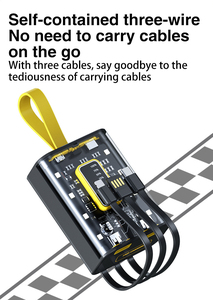 Sạc di động 20000mAh 20 Wát ngân hàng điện nhỏ với xây dựng trong cáp trong suốt bên ngoài pin gói ngân hàng điện trong suốt - Product Image 5