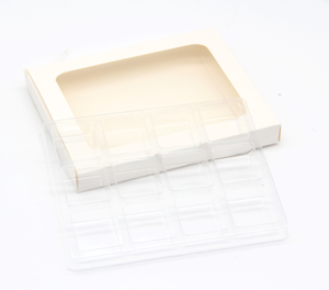 Juego de Cajas de Papel Kraft de Lujo Reciclado, Blancas, de 12 Cavidades, con Ventana Transparente de PVC para Cera Fundida - Product Image 3