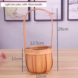 Cesta de astillas de madera tejida a mano al por mayor <span class=keywords><strong>regalo</strong></span> decoración de jardín de flores para bodas y fiestas cesta de bebé decoración colgante - Product Image 3