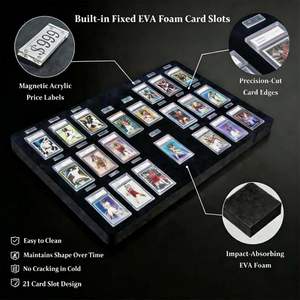 New Style Locking Aluminum Trading <b>Card</b> Display Cabinet Portable Tabletop Holder for Sports Graded <b>Cards</b> - Product Image 2