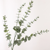 Feuilles d'eucalyptus artificielles de haute qualité, branche de feuilles d'argent, plantes vertes au toucher réel pour la décoration de mariage, de la maison, de Pâques, de la table