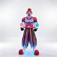 Costume de robot clown LED pour adultes, performance sur scène, en spandex/nylon, lumières clignotantes, unisexe, pour festival, carnaval, club