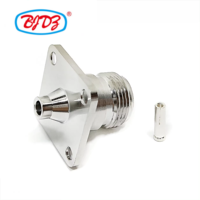 Connecteur coaxial d'usine N prise femelle 4 trous 25mm bride RG402 .141 086 RG405 câble coaxial semi-rigide connecteur coaxial RF
