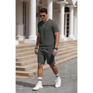 Ensemble de survêtement d'été personnalisé pour homme, 2 pièces, manches courtes, décontracté, respirant, tenue de jogging, taille adulte M L XL XXL - Product Image 1