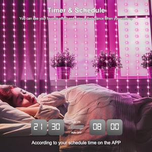 Guirlandes lumineuses LED pour rideaux de fête, imperméables, blanc chaud, pour mariage, fête, Noël, décorations de vacances en extérieur, produit IP44 - Product Image 2