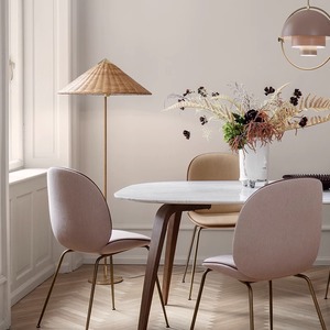 โคมไฟตั้งพื้นสไตล์วบิซาบิแบบย้อนยุค โคมไฟสไตล์เซนจีนใหม่ ทำจากหวายและไม้ไผ่สานสีชมพู สำหรับห้องนอน ห้องนั่งเล่น หรือข้างโซฟา - Product Image 5