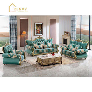 Sofá de Lujo Francés 2023, Sofá Seccional Moderno Clásico Real de 7 Plazas, Muebles de Madera Sólida para Sala de Estar - Product Image 6