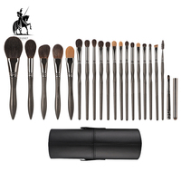 Ensemble de pinceaux de maquillage professionnels de haute qualité, personnalisés, avec étui, poils d'animaux, poils naturels, kit de voyage, poils de chèvre, marque privée