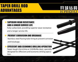 Fornecedor Taper Drilling Tools H22 H25 Broca Integral Aço 7 Graus 11 Graus Hex Rod Cônico - Product Image 2
