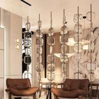 Lámpara de Pie Moderna de Lujo BGST, Diseño Creativo con Efecto de Ondas de Agua, Cristal Borgoña, para Decoración del Hogar, Hotel, Sala de Exposiciones