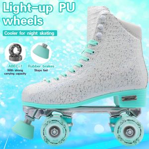Chaussures de patin de hockey à roulettes pour enfants personnalisées Quad clignotantes rétractables réglables professionnelles patins à <span class=keywords><strong>roues</strong></span> lumineuses <span class=keywords><strong>4</strong></span> légers - Product Image 6