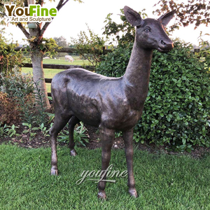 Tượng hươu bằng đồng cỡ thật trang trí sân vườn ngoài trời - Product Image 3