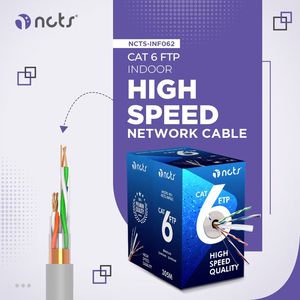 Cable Ethernet de Alta Velocidad NCTS Cat6 FTP Twisted Pair 4P 23AWG CCA para Interiores, 40Gbps, Resistente, para Router de Juegos - Product Image 1