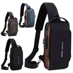 Bolso Bandolera Cruzado de Moda para Hombre 2022, Bolso de Pecho Impermeable con USB, Tamaño XL, Cierre de Cremallera - Product Image 1