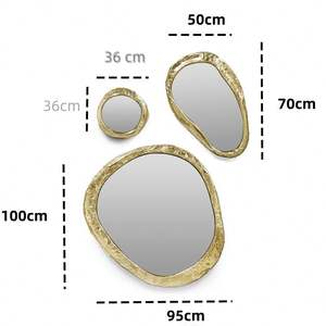 Espejo Decorativo de Pared <span class=keywords><strong>Bocado</strong></span> Lobo, Estilo Moderno y Lujoso, Minimalista, de Acero Inoxidable, Decoración Artística para el Hogar, Venta Directa de Fábrica - Product Image 6