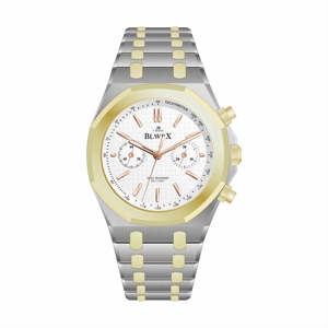 Reloj de pulsera mecánico automático de lujo deporte de negocios moda impermeable buceo alta calidad amarillo y blanco banda de oro - Product Image 2