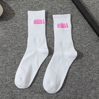Chaussettes en coton personnalisées avec logo, série mode, mi-mollet, athlétiques, unisexe, vente en gros