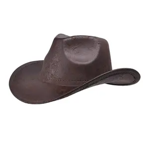 FF2330 New Vintage Western Cowboy Hat Trendy Cowgirl Fedora Hat Outdoor Visor Women Men Western Cowboy Hat